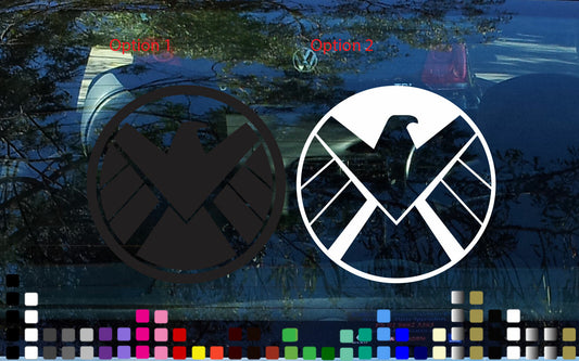 Agents of SHIELD Sticker Decal Marvel Avengers Car Window Bike Wall Door Yeti — shown applied
