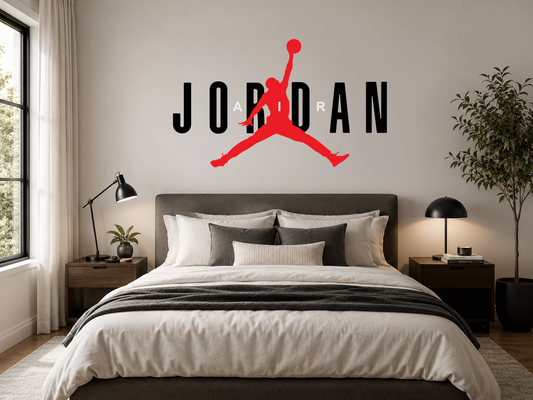 Michael Jordan Decal Jumpman Sticker Basketball Wall Car Laptop Boys Room β shown applied