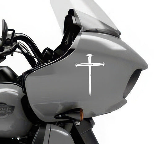 Cross Vinyl Decal Sticker — shown applied