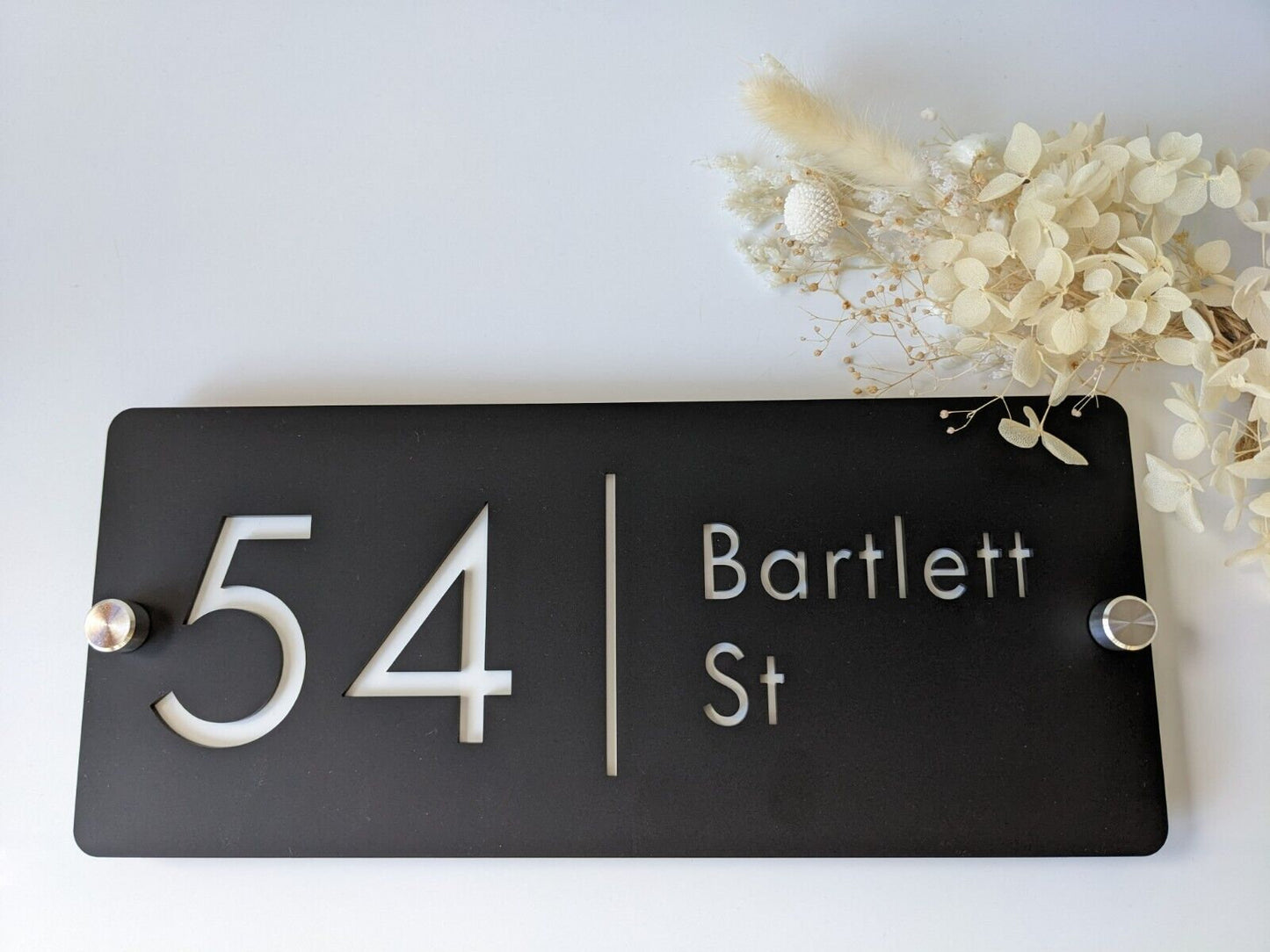 Custom Modern Acrylic House Address Sign: Metallic Colors – view 9