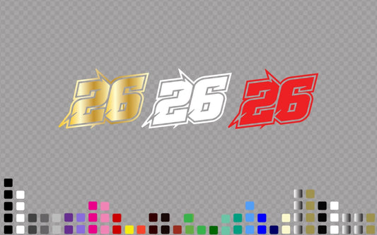 Custom Racing Number Decal 3x Pack: Bold Motocross Style Vinyl Stickers – view 2