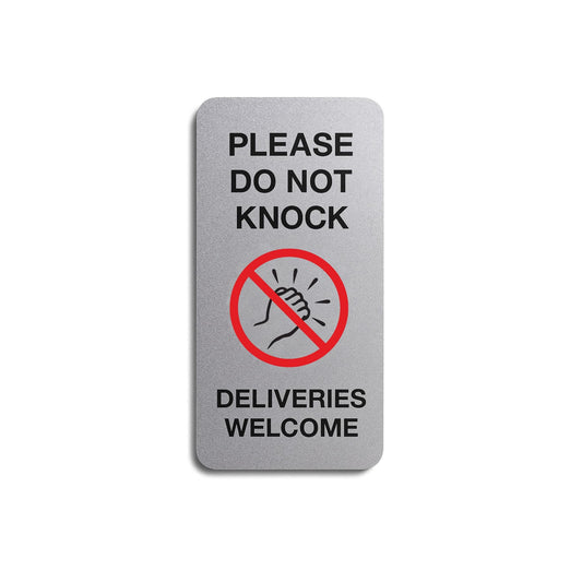 Brushed Silver 'Do Not Knock' Door Sign: Weatherproof Acrylic Plaque