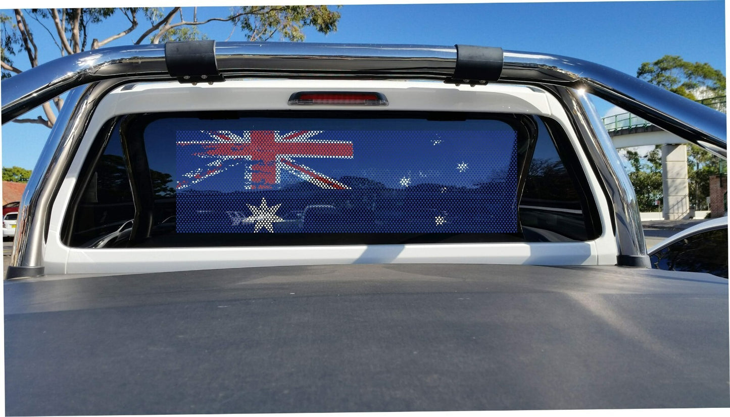 Australian Distressed Eureka FLAG Perforated Window Vinyl One Way Vison Sticker