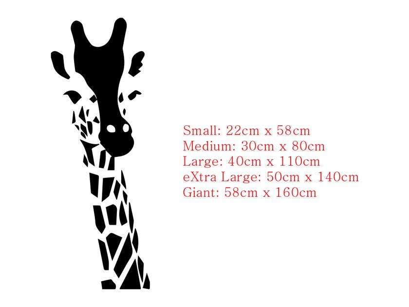 Giraffe Wall Sticker Removable Nursery Kids room Vinyl Decal