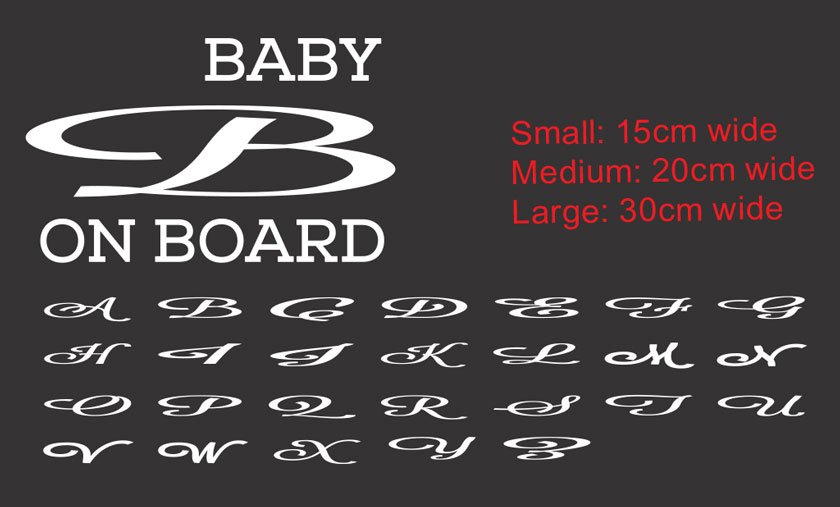 Baby Initial On Board Sign Car Decal Vinyl Sticker