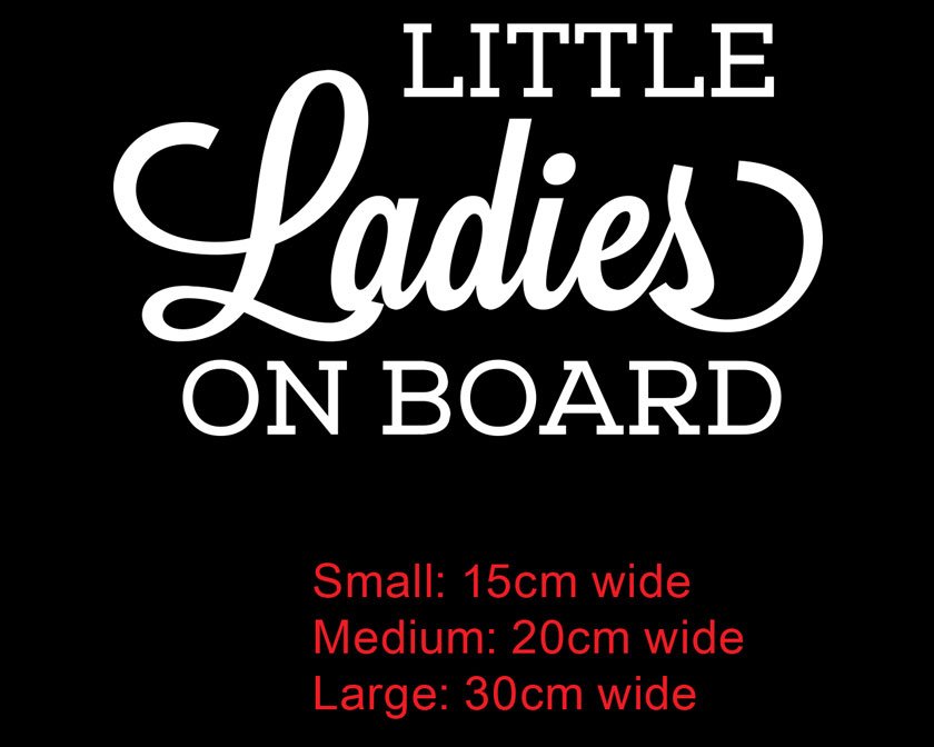 Little Ladies Baby on Board Car Sticker Decal Sign