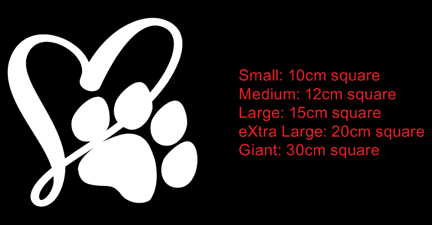 I Love Dog Cat Pet Paw Print Car Boat Bike Laptop Outdoor Decal Vinyl Sticker