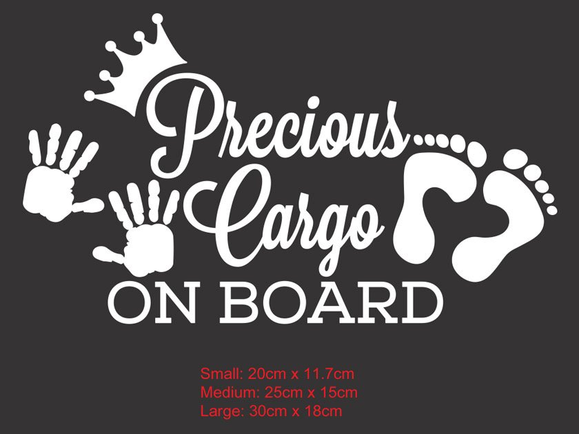 Precious Cargo on Board w/ Feet Baby Kids Safety Sign Car Decal Vinyl Sticker