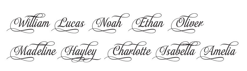 Swash Fancy Embellished Script Personalized vinyl wall decal