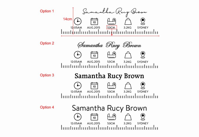 DIY Birth Ruler Vinyl Decal With Birth Stat Icons Baby Shower Gif