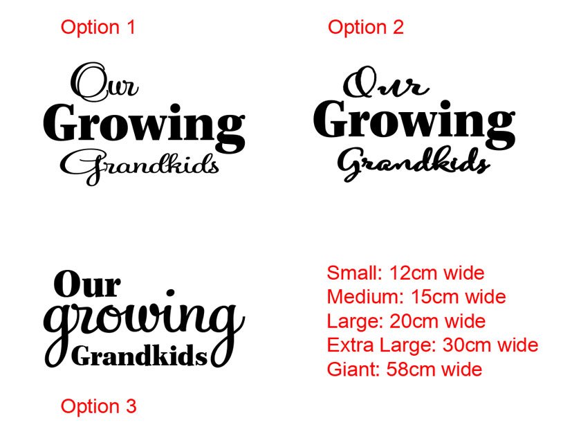 Our growing grandkids Growth Chart Ruler Add-On Sticker vinyl decal