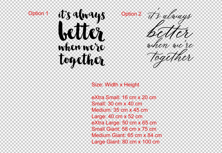 it's always better when we're together Wedding Decor Decal Sticker Gift