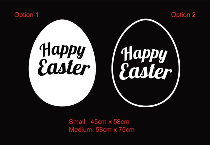 Happy Easter Egg Vinyl Decal Sticker Wall Door Shop Window Party Sign Removable