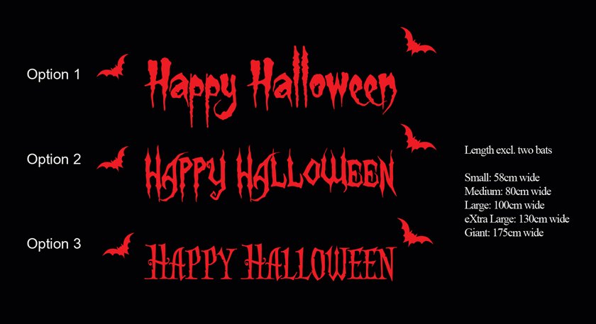 Creepy Happy Halloween Party Wall Shop Window Door Decor Vinyl Decal Sticker