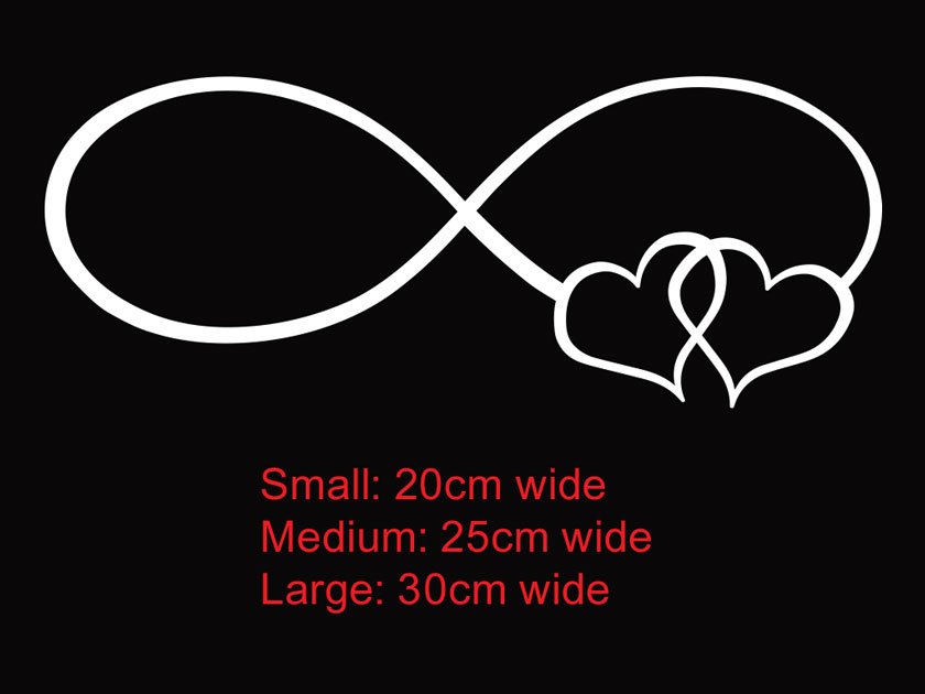 Infinity Love Couple Double Hearts Outdoor Car Tattoo Decal Sticker