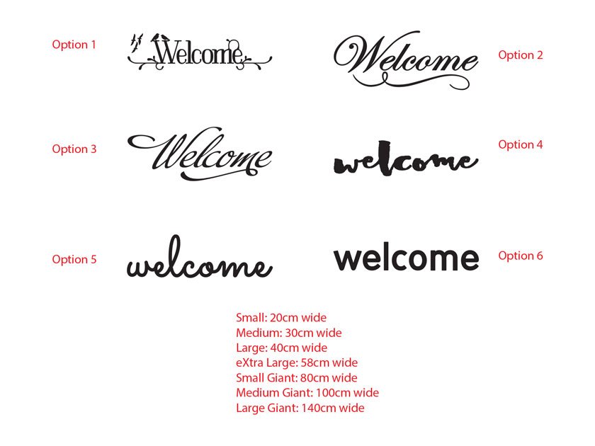 Welcome Front Door Wall Window Sign Vinyl Lettering Decal Sticker House Shop