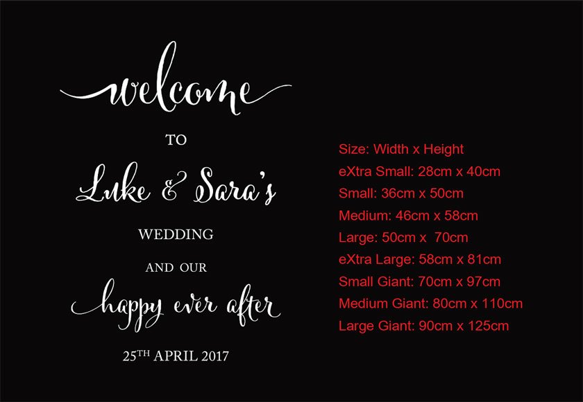 Custom Welcome to Wedding Engagement Reception Personalised Decal Sticker