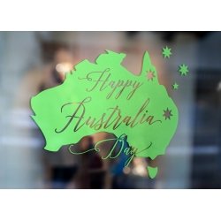 Happy Australia Day Wall & Window Stickers Decal Sign Shop Window Display