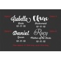 1 x Custom Name Title Date Wedding Wine Glass Decal Sticker Bridal Party Gift