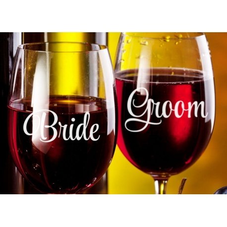 1 x Custom Wedding Wine Glass Decal Sticker Bridal Party Personalised Gift