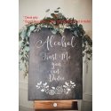 Alcohol Wedding Bar Sign Decal Sticker Funny Reception - Trust me you can dance