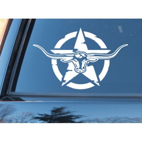 Longhorn Army Military Star Car Caravan Hood Bonnet Bike Helmet Wall Door Decals Sticker