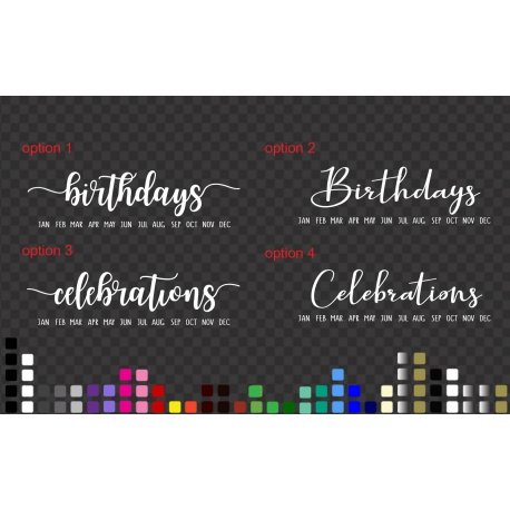 Celebrate Family Birthdays Anniversary Moments Vinyl Decal Sign with Month Gift