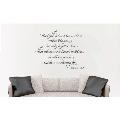 For God so loved the world Eternal life John 3: 16 Bible Wall Decal Sticker 