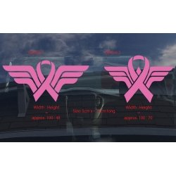Breast Cancer Awareness Pink Ribbon Wonder Woman Cancel Fight Car Sticker Decal