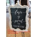 Love is Sweet Wedding Engagement Anniversary Welcome Sign Sticker Decal Party Removable