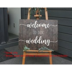Welcome to our Wedding Sign Sticker Decal Engagement Anniversary Party