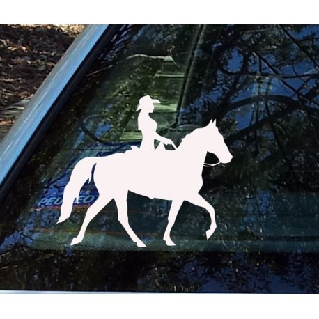 Cowgirl On horse Vinyl Decal for Car, Window bumper Tattoo Sticker