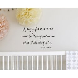 I prayed for this child Bible Decal Sticker Nursery Wall Door Decor
