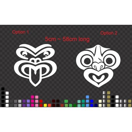 Maori Tattoo Mask Koruru Parata Ancestor Symbol Car Bumper Decal Vinyl Sticker