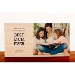 Custom Wooden Wood Photo Block Mother's Day Gift Best Mum Ever Direct Printing