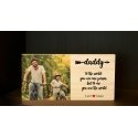 Daddy Custom Wooden Photo Block with Personalised text, Perfect Gift for Father's day or Birthday
