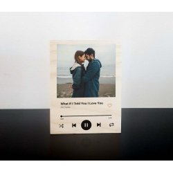 Custom Music Plaque Spotify Song Photo Couple, Anniversary Wedding Friend Gift