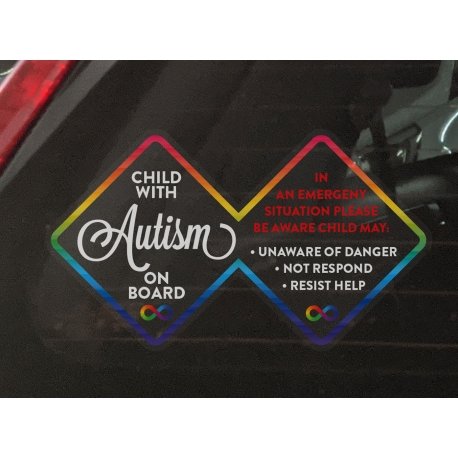 Child With Autism On Board Decal Sticker Car Window Bumper Emergency Safety