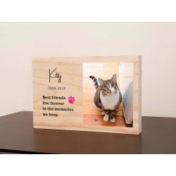 Pet Loss Memorial Wooden Block Personalised Photo RIP Plaque Dog Cat Bird Horse