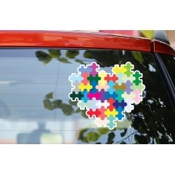 Autism Heart Love Puzzle Decal Sticker Awareness Acceptance Car Window Bumper