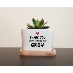 Personalised Planter Pot, Thanks for helping me grow, Custom Message Teacher's day, Parents Gift