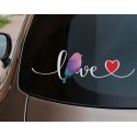 I Love Macaw Bird Parrot Sticker Decal Heart Car Laptop Outdoor