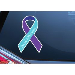 Suicide Awareness Ribbon Decal Sticker Car Window Bike Laptop Wall Door
