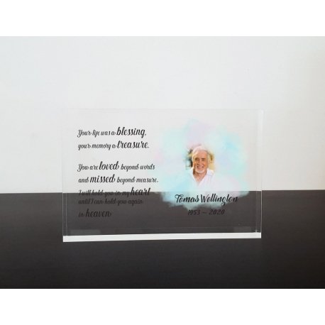 Crystal Clear Acrylic Memorial Block Personalised Gift Mum Dad Grandparents Family Friends Birthday Wedding Anniversary