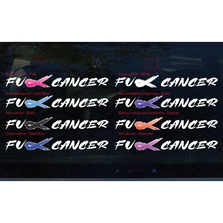 Custom F*ck Fck Cancer Car Decal Sticker Ribbon Breast Prostate Skin Colon All
