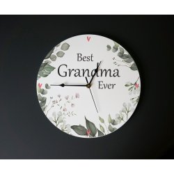 Personalised Wall Clock Best Grandma Ever Custom Gift Mum Nana Aunt