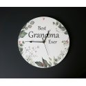 Personalised Wall Clock Best Grandma Ever Custom Gift Mum Nana Aunt