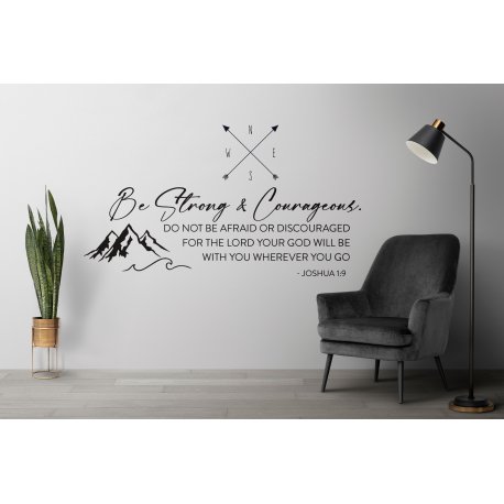 Be strong and Courageous joshua 1:9 Bible Verse Wall Door Decal Sticker