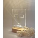 Cross LED Night Light Personalized with Your Text Bible Verse Custom Night Light Baptism Gift Confirmation Gift Christian Gift