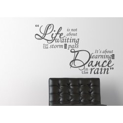 LIFE IS LEARN TO DANCE IN THE RAIN QUOTE WALL DECAL VINYL STICKER MURAL 2